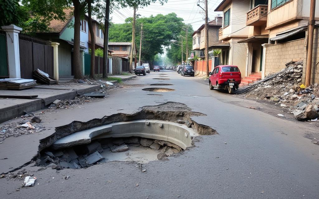 Fire risk from gas leak on main road — 2